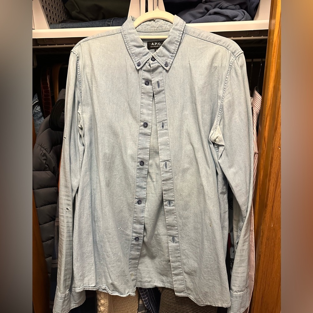 APC Distressed Blue button down